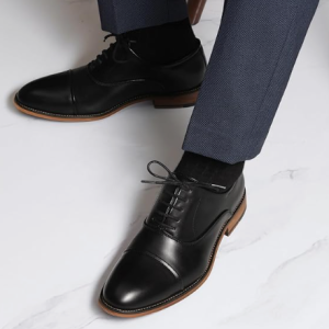 Men's Brogue Cap Toe Formal Dress Shoes with Comfortable Sole
